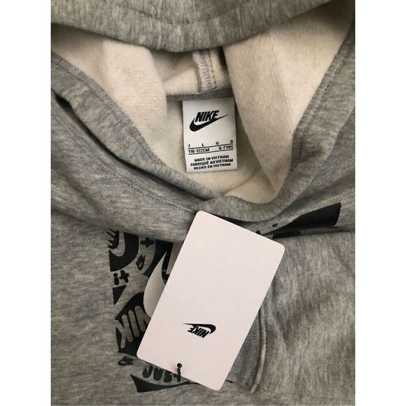 Nike Amplify Little Kids Hoodie Size 7 Dark Heather Grey - Picture 2 of 4